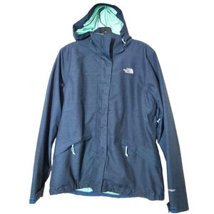 The North Face Jacket Fleece Lined HyVent Women’s Medium Hood Waterproof Blue